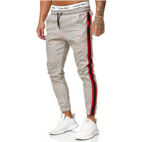 2022 Hot Men&#39;s Stripe Pants Casual Loose Pencil Pants Slim Fit Plaid Side Stripe Skinny Jogger Casual High Quality Pants