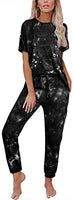 Women 2 Piece Outfits Crewneck Pullover Jogger Pants Tie Dye Sweatsuit - Biwav