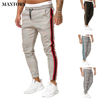 2022 Hot Men&#39;s Stripe Pants Casual Loose Pencil Pants Slim Fit Plaid Side Stripe Skinny Jogger Casual High Quality Pants