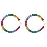 Rainbow Crystal Hoop Earrings - Biwav