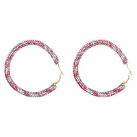 Rainbow Crystal Hoop Earrings - Biwav