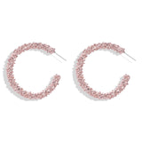 Rainbow Crystal Hoop Earrings - Biwav