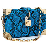 Snakeskin Pattern Box Shoulder Bags - Biwav