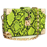 Snakeskin Pattern Box Shoulder Bags - Biwav