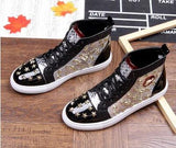 Men brand designer rivet American flag shoes - Biwav