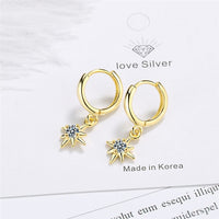 New 925 Sterling Silver Earring For Women Girls Bead Star Tassel Earrings Silver Gold Color Huggie Hoop Earring Oorbellen Gifts - Biwav