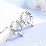 New 925 Sterling Silver Earring For Women Girls Bead Star Tassel Earrings Silver Gold Color Huggie Hoop Earring Oorbellen Gifts - Biwav