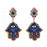 Multicolored Rhinestone Dangle Earring for Women New Trendy - Biwav