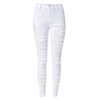 2020 High Waist Skinny Pencil Pants Woman Ripped Jeans For Women Denim - Biwav