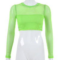 Neon Transparent Mesh 2 Piece Skirt Set Fluorescents - Biwav