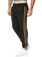 Men Striped Sport Sweatpants short casual long Trousers - Biwav