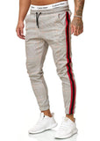 Men Striped Sport Sweatpants short casual long Trousers - Biwav