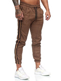 Men Striped Sport Sweatpants short casual long Trousers - Biwav