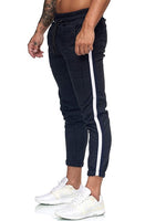 Men Striped Sport Sweatpants short casual long Trousers - Biwav