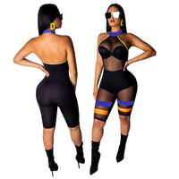 Sexy Mesh Knee Length Jumpsuit and Rompers - Biwav