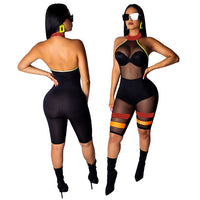 Sexy Mesh Knee Length Jumpsuit and Rompers - Biwav