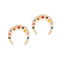 Star Hoop Earrings for Women Gold Coin Cross Small Eyes Tiny Huggie Hoops Earrings With Rhinestones Minimalist Jewelry - Biwav