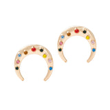 Star Hoop Earrings for Women Gold Coin Cross Small Eyes Tiny Huggie Hoops Earrings With Rhinestones Minimalist Jewelry - Biwav