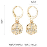 Star Hoop Earrings for Women Gold Coin Cross Small Eyes Tiny Huggie Hoops Earrings With Rhinestones Minimalist Jewelry - Biwav