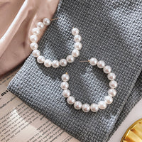 Trend Simulation Pearl Long Earrings Female White Round Pearl Wedding Pendant Earrings Fashion Korean Jewelry Earrings - Biwav