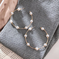 Trend Simulation Pearl Long Earrings Female White Round Pearl Wedding Pendant Earrings Fashion Korean Jewelry Earrings - Biwav