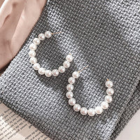 Trend Simulation Pearl Long Earrings Female White Round Pearl Wedding Pendant Earrings Fashion Korean Jewelry Earrings - Biwav