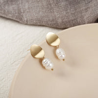 Trend Simulation Pearl Long Earrings Female White Round Pearl Wedding Pendant Earrings Fashion Korean Jewelry Earrings - Biwav