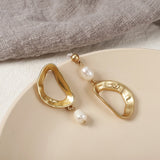 Trend Simulation Pearl Long Earrings Female White Round Pearl Wedding Pendant Earrings Fashion Korean Jewelry Earrings - Biwav