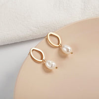 Trend Simulation Pearl Long Earrings Female White Round Pearl Wedding Pendant Earrings Fashion Korean Jewelry Earrings - Biwav