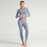 Crop Top and Leggings Gym Tracksuit 2pieces - Biwav