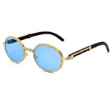 Round Rhinestone Sunglasses Men Luxury Brand - Biwav