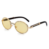 Round Rhinestone Sunglasses Men Luxury Brand - Biwav