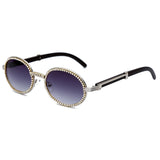 Round Rhinestone Sunglasses Men Luxury Brand - Biwav