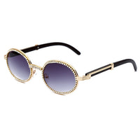 Round Rhinestone Sunglasses Men Luxury Brand - Biwav