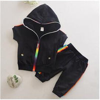 Fashion Kids Unisex Clothes Sportswear Baby Colorful Hoodies Shorts 2Pcs/sets - Biwav