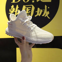 New Summer White Mesh Breathable Women Sneakers Fashion Thick Bottom Womens Platform  Casual Shoes - Biwav