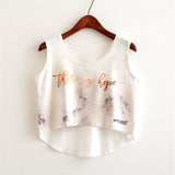 Women Crop Top Sleeveless Cat Panda Print Summer Casual Top - Biwav