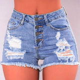 High Waist Stretch Jeans Short - Biwav