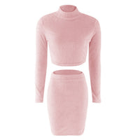 Women Sweater +Pencil Skirt 2 Pieces Set Women Knitted Tracksuit - Biwav