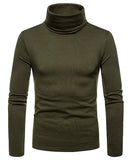 Men Cotton Turtle Neck Turtleneck Sweater Stretch - Biwav