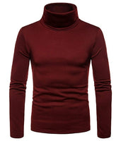 Men Cotton Turtle Neck Turtleneck Sweater Stretch - Biwav