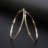 7cm Personality Super Crystal  Big Circles Hoop Round Circle Earring - Biwav