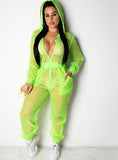 Women Transparent Neon Color Jumpsuit - Biwav