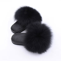 Kids Real Fox Hair Slippers - Biwav