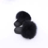 Kids Real Fox Hair Slippers - Biwav