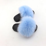 Kids Real Fox Hair Slippers - Biwav