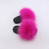 Kids Real Fox Hair Slippers - Biwav