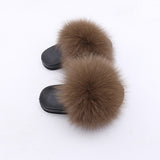 Kids Real Fox Hair Slippers - Biwav