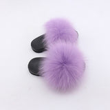 Kids Real Fox Hair Slippers - Biwav