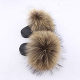 Kids Real Fox Hair Slippers - Biwav